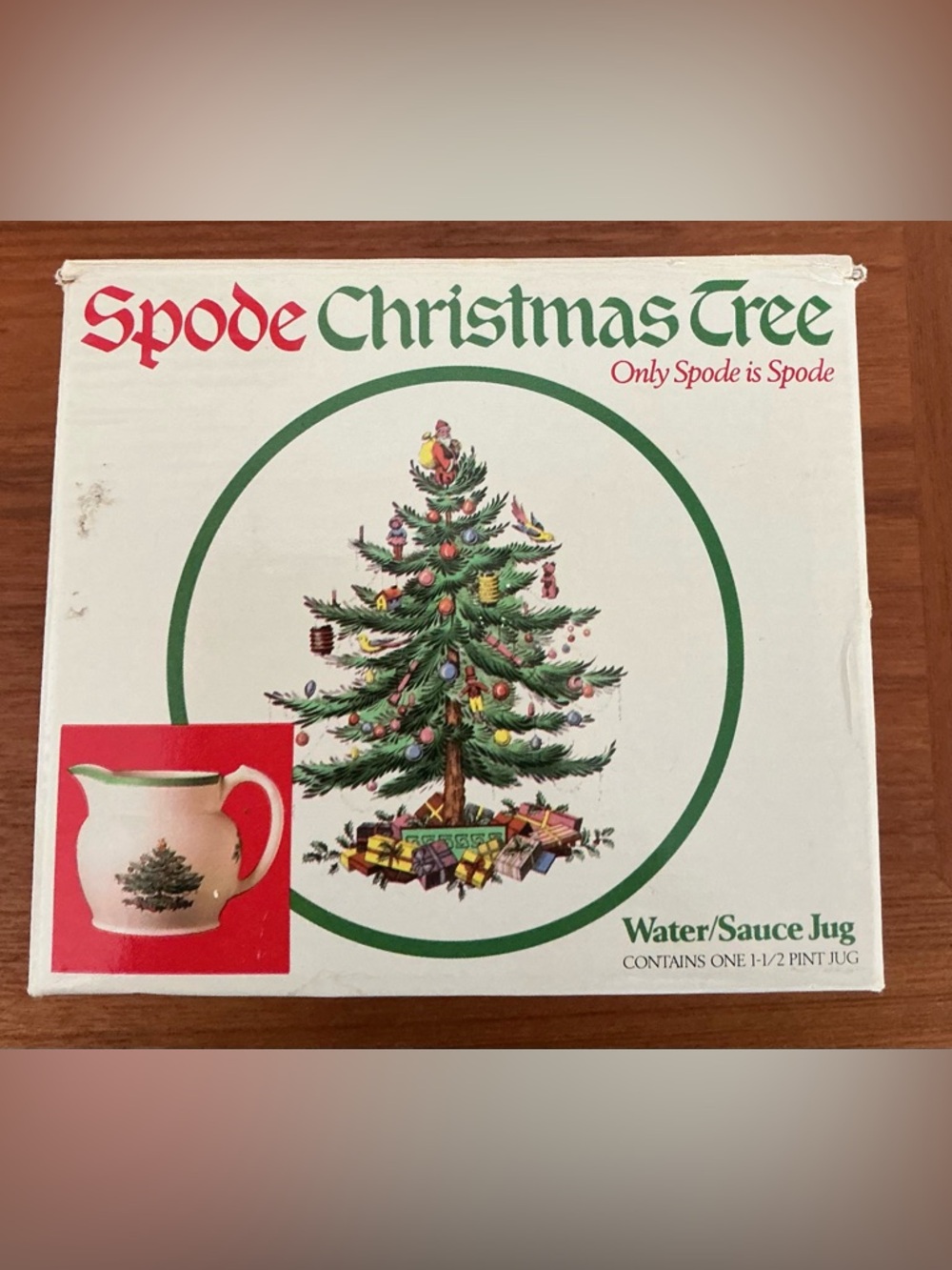 Vintage 1980’s Spode Christmas Tree Water / Sauce Jug in box